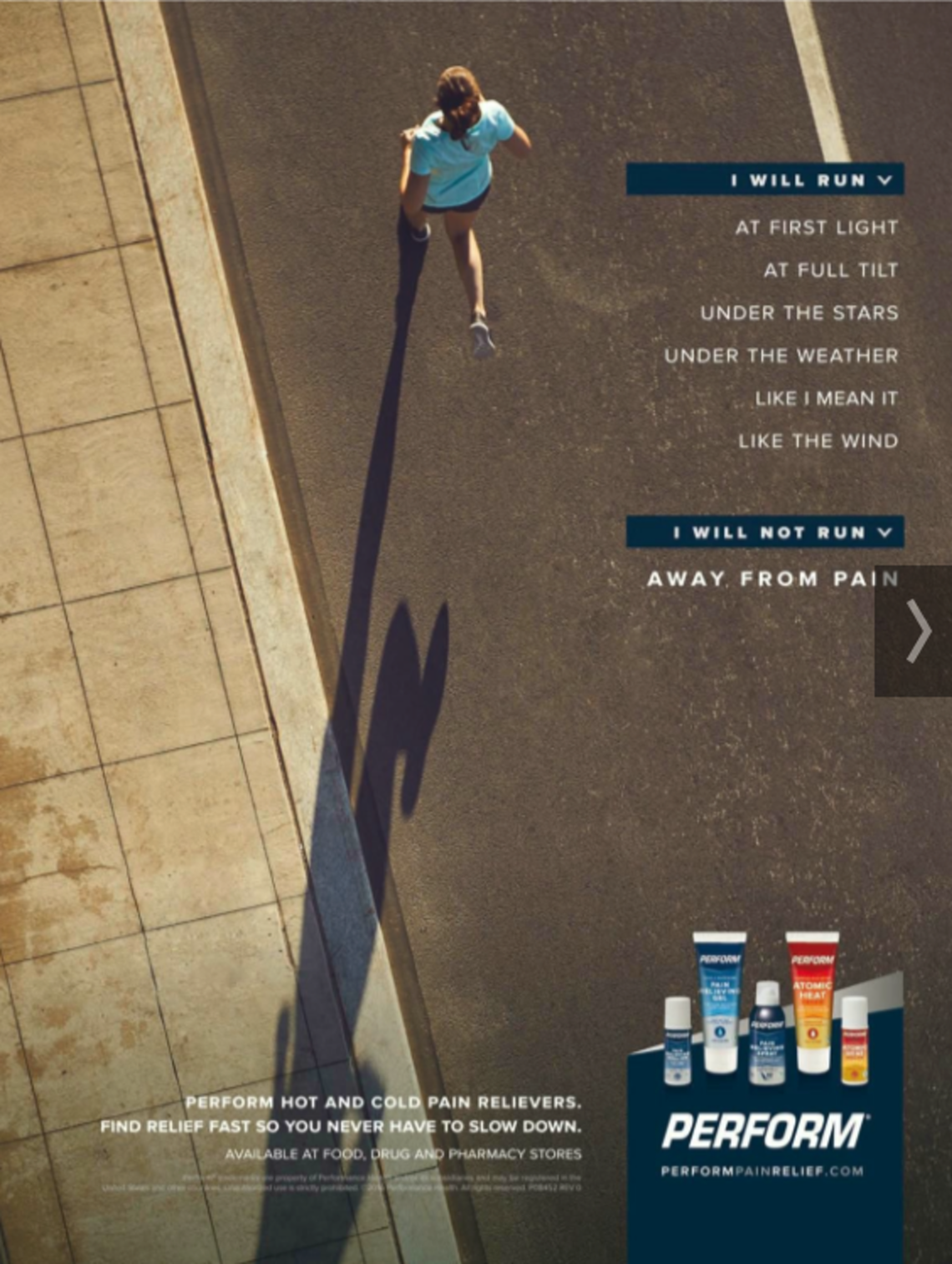 An advertisement in Women’s Running. Ads depict women with ‘ideal running bodies’
