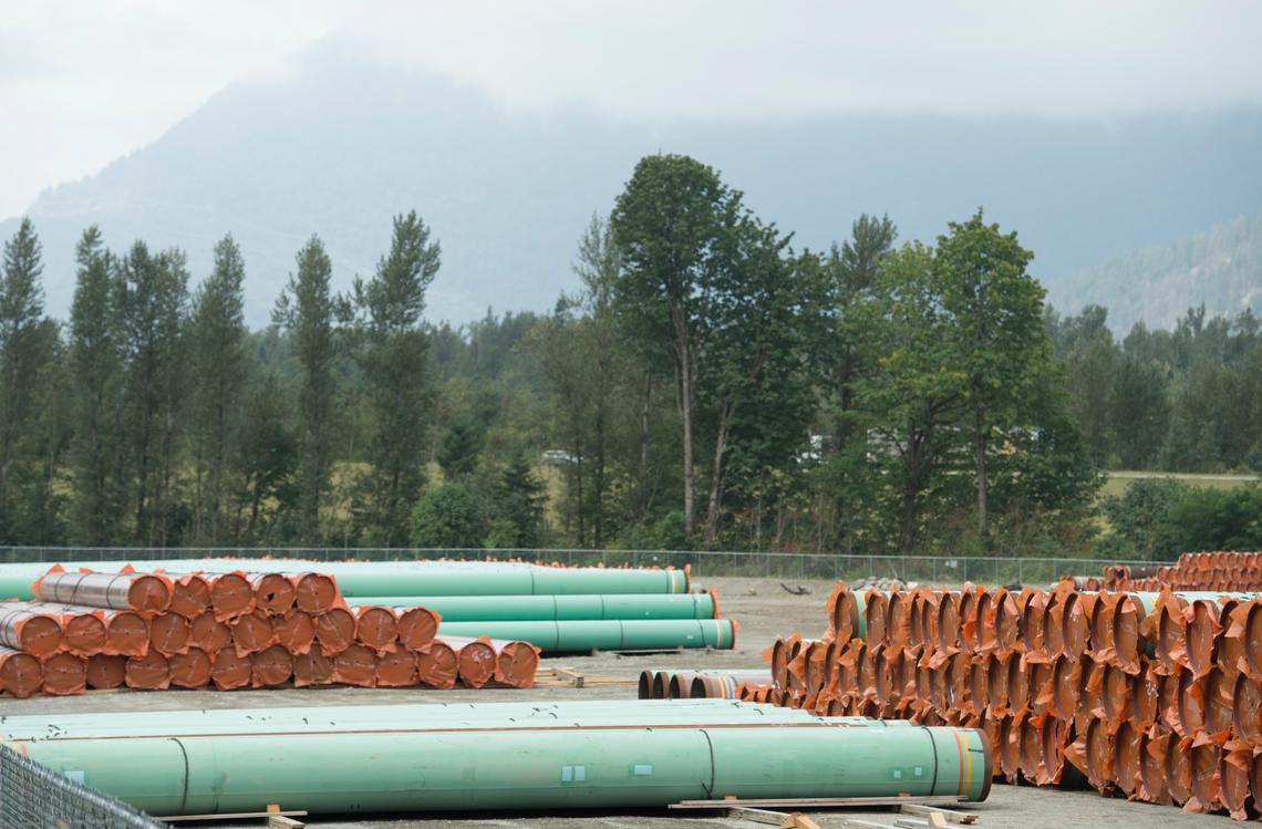 Pipe for pipelines lays piled on ground