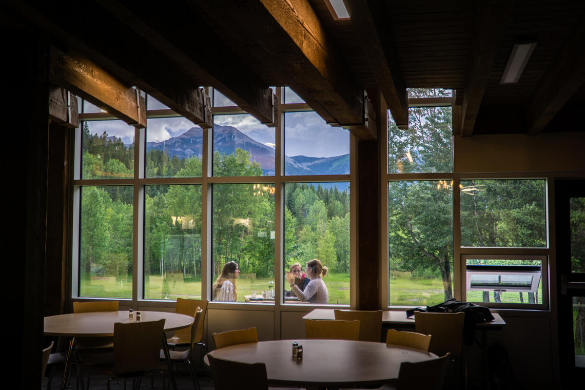 Barrier Lake Field Station view from indoors