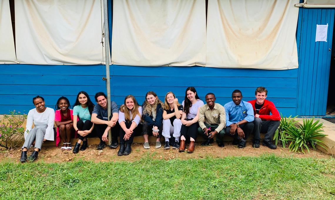 The first cohort of the Global Student Community Engagement Program outside our classroom in Mbarara, Uganda. 