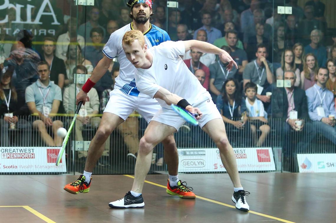 Andrew Schnell playing squash