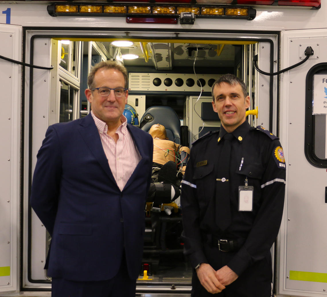 Study co-authors from left: Jeff Caird, Professor at the University of Calgary and W21C Human Factors and Simulation Lead, and Ian Blanchard, EMS research Lead.