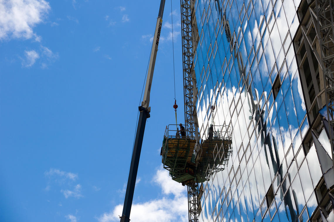 The "bones" of the structure were largely kept intact, significantly reducing the waste created during construction. 