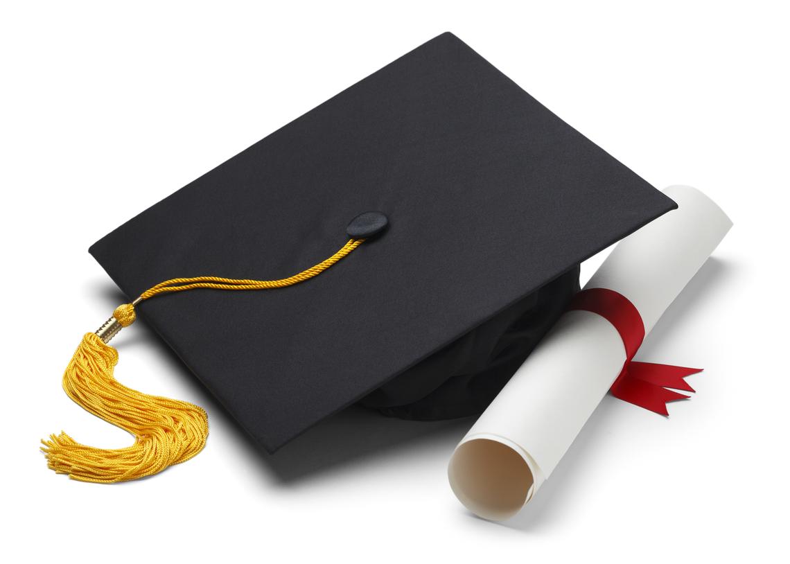Mortarboard and parchment