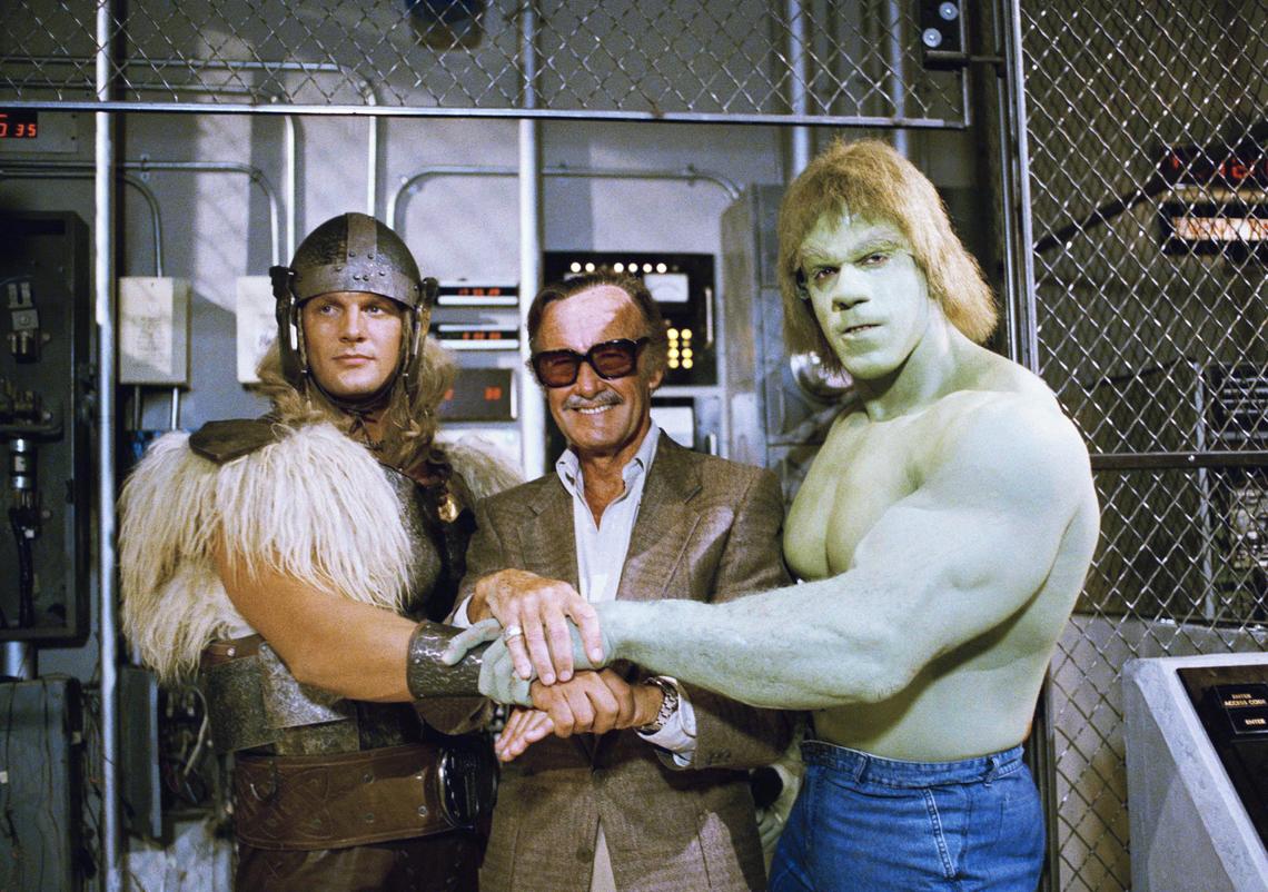 Stan Lee with Lou Ferrigno and Eric Kramer.