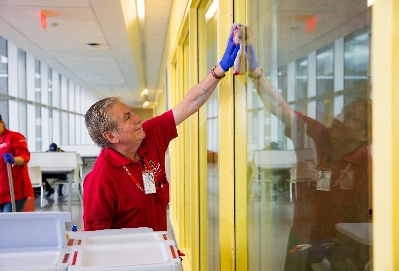 UCalgary’s caretaking team is trained to clean and disinfect campus during COVID-19