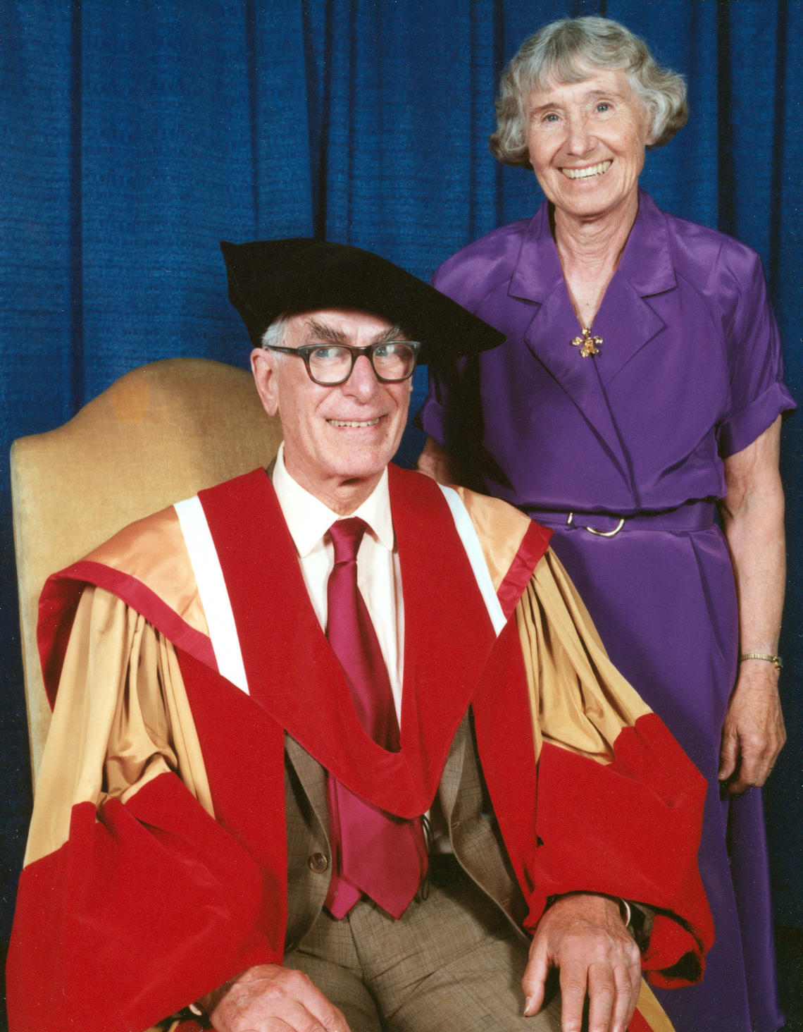 Richard and Louise at UCalgary's honourary doctorate ceremony in 1991.