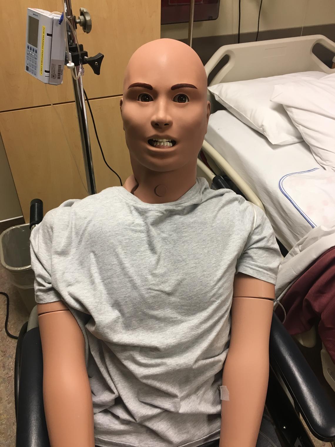 The original manikins were plain and homogenous, while the EchoMasks allow the simulations to feature more realistic-looking patients.