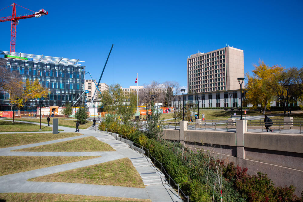 Swann Mall, which has been under construction since 2018, is the first major landscape project within the Main Campus Landscape Plan.