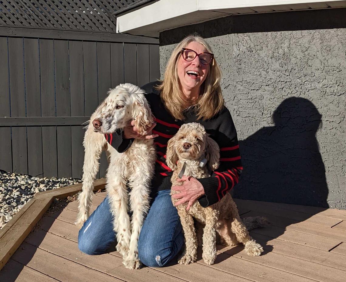 Karen Cook with Orson and Arthur