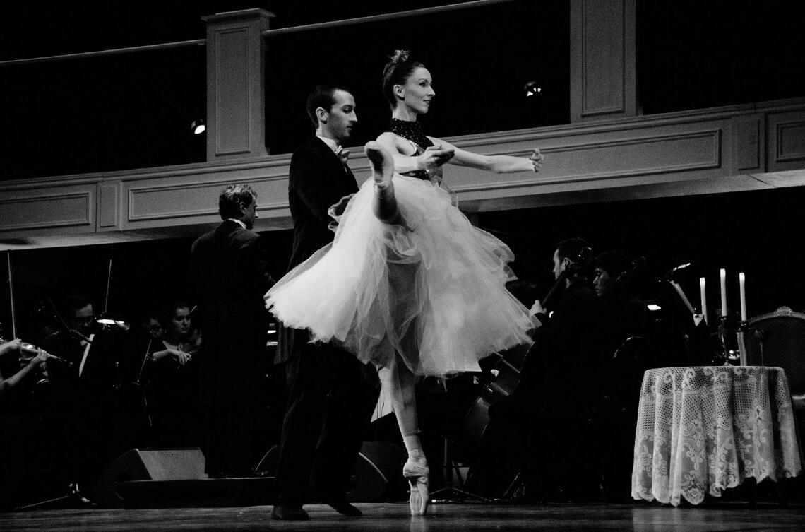 Two people perform a ballet