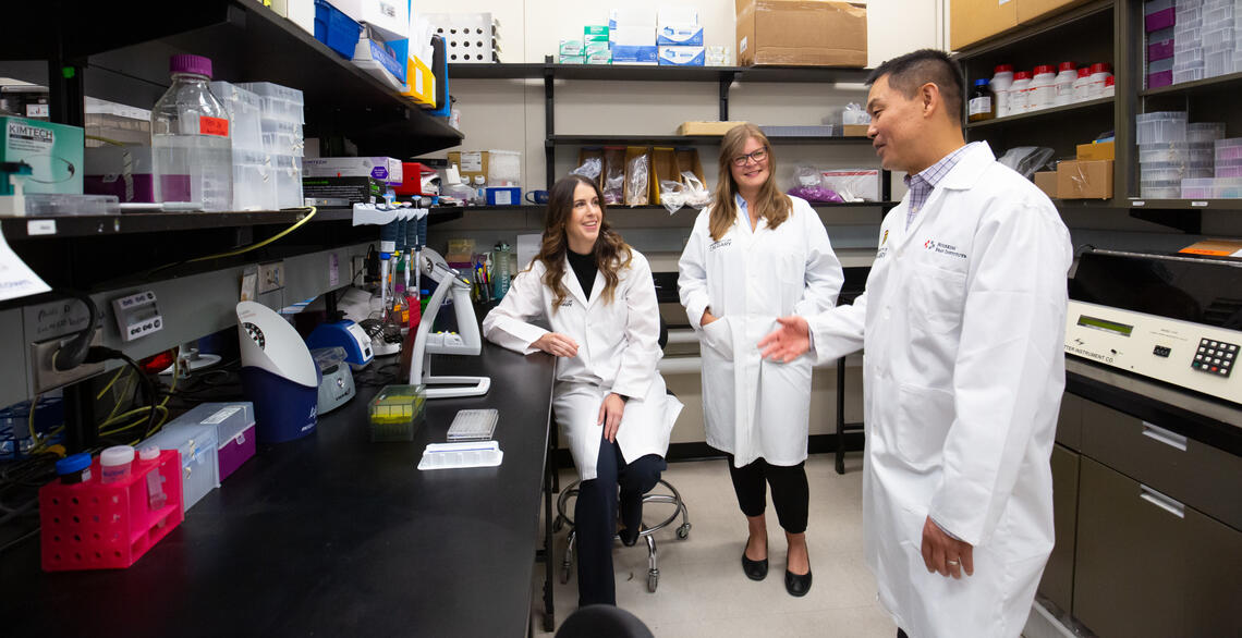 A group of people in a lab