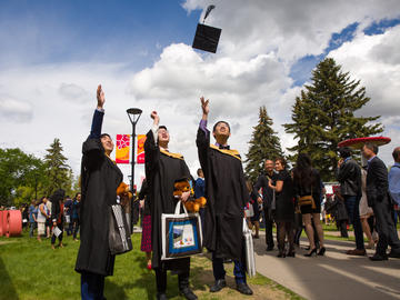 Students from the Faculties of Science and Graduate Studies celebrate graduation at the University of Calgary convocation ceremony on Thursday, June 6, 2019.