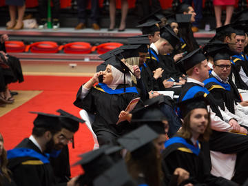 Students from the Haskayne School of Business and the Faculty of Graduate Studies celebrate graduation at the University of Calgary convocation ceremony on Friday, June 7, 2019.
