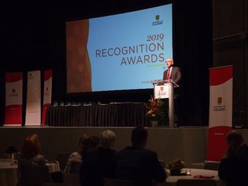 To kick off the awards, President Ed McCauley highlighted the importance of recognizing greatness, ambition and exceptional contributions made to the University of Calgary.