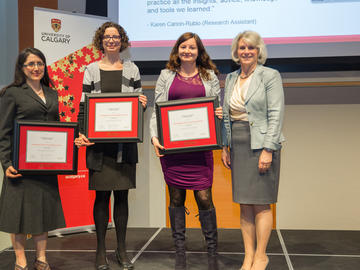 (From left to right) Laleh Behjat, Elise Fear and Milana Trifokovic, Schulich School of Engineering, Award for Team Teaching