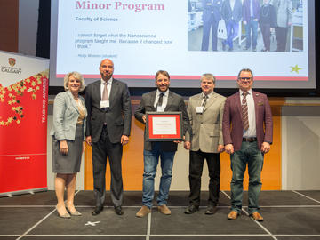 (From left to right) Max Anikovskiy, Simon Trudel, Elmar Prenner and David Cramb, members of the Nanoscience Minor Program, received the Award for Curriculum Development