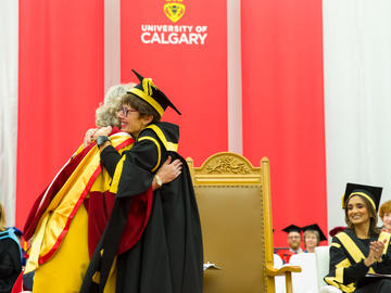 Students celebrate graduation at the 2019 fall convocation ceremony.