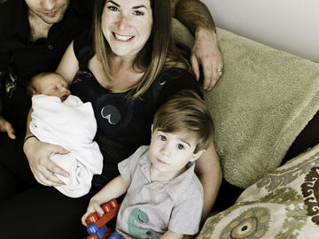Imanoff with her family after birth of second son in 2017.