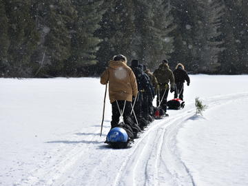 Werklund School of Education graduate student Nicholas Butt was part of a cohort that engaged in a 10-day snowshoe and dogsled expedition across Ontario’s Algonquin Provincial Park