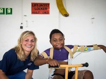 Tara McHardy with young patient