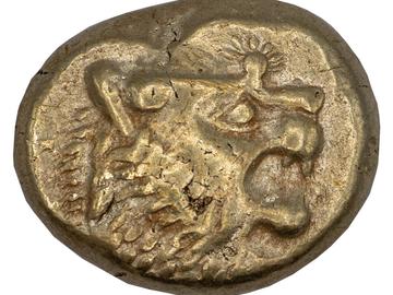 The first world coinage with a Lydian roaring lion, 7th century BCE, 2020.011.000.