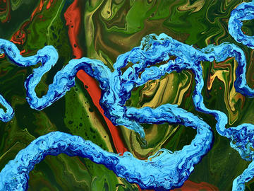 Braided Torrent 18x36” acrylic on canvas