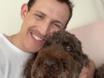 Paul Linek with dog