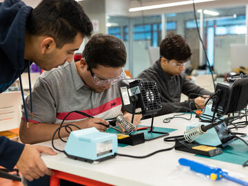 soldering workshop participants