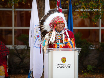Truth and Reconciliation Flag Ceremony at UCalgary