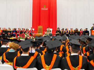 An auditorium during graduation