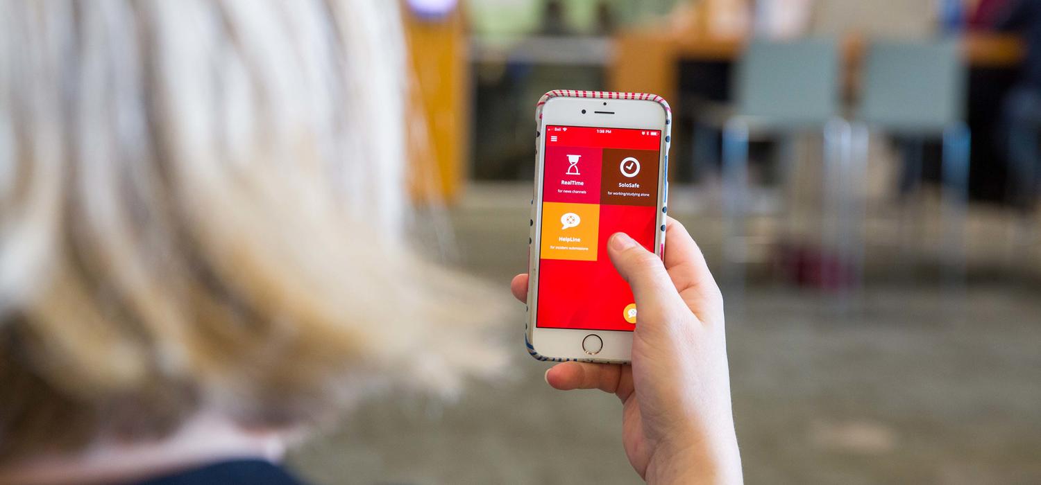 SoloSafe and HelpLine — two new modules on UC Emergency Mobile — were rolled out to all app users on Jan. 8. Photo by Riley Brandt, University of Calgary