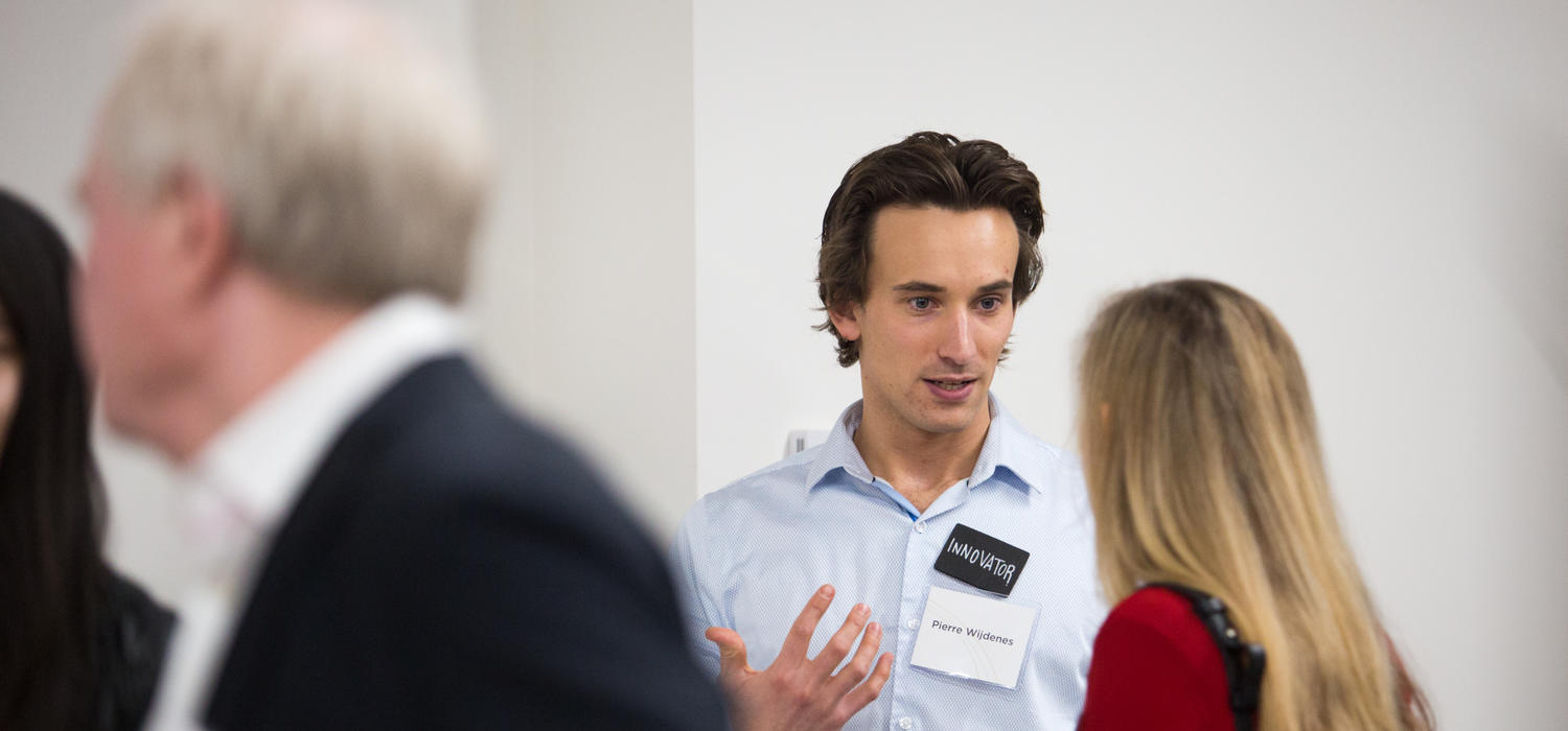 Pierre Wijdenes, PhD'18, at the Hunter Hub for Entrepreneurial Thinking. 