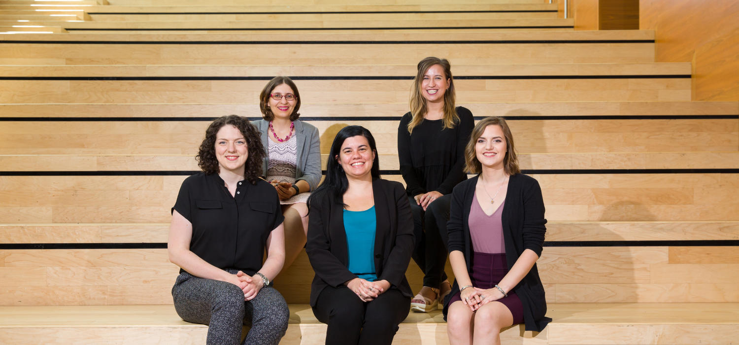 2018 Vanier Scholarship recipients, from left: Emilie Lacroix, Leanne Dawson, Haydee Mesa Galloso, Breanna Borys, and Samantha Baglot.