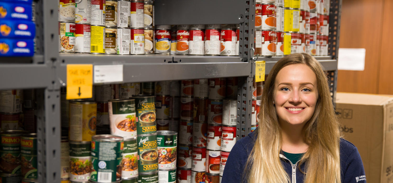 The Students' Union Campus Food Bank is 25 years old this year. Food Bank co-ordinator Valerie Lennox is one of more than 35 volunteers dedicated to making sure the campus community doesn't go hungry.