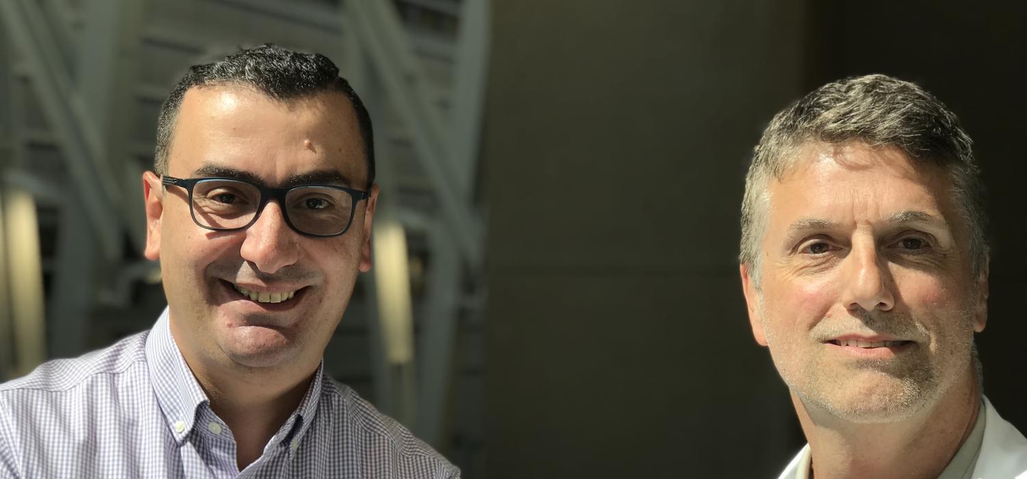 A Cumming School of Medicine collaboration is leading to a promising treatment option for people with primary biliary cholangitis. Abdel Aziz Shaheen, left, a gastroenterolist and epidemiologist, worked with Mark Swain, a liver specialist and clinician scientist, to make this discovery.