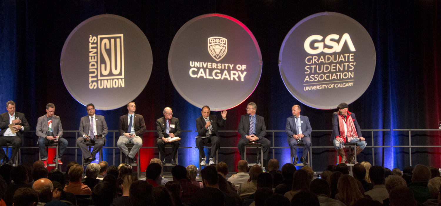 Mayoral candidates present their platforms as UCalgary played host for a mayoral debate in 2017.