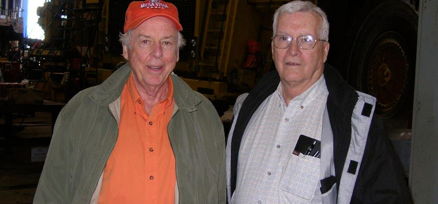 Philanthropists T. Boone Pickens (left) and Harley Hotchkiss