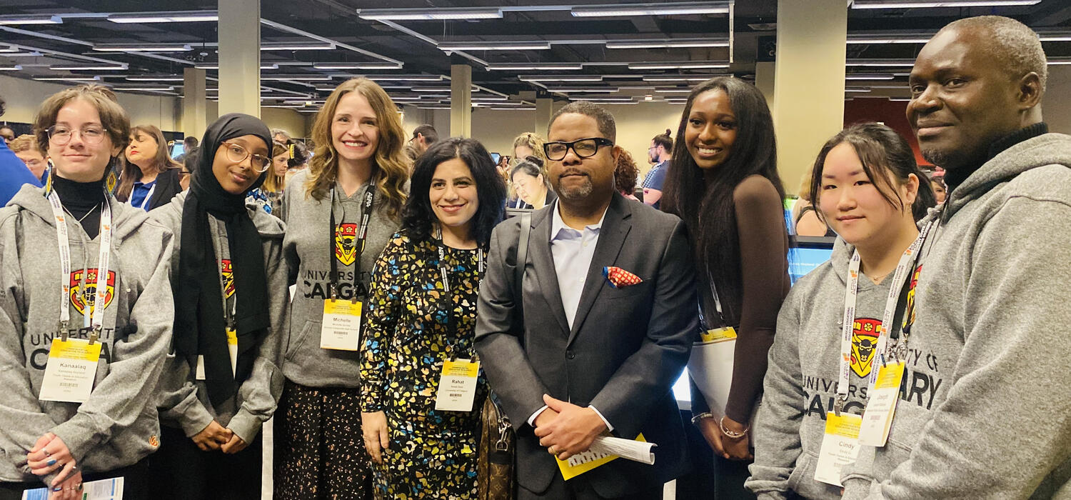 Werklund professor Rahat Zaidi and AERA president Rich Milner (fourth and fifth from left, respectively) with Brooks Composite/UCalgary team.