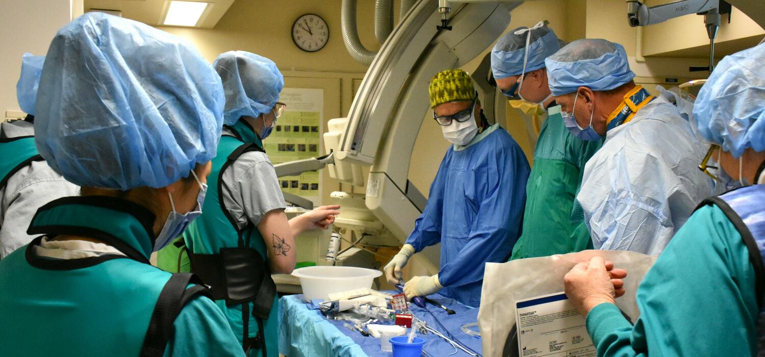 A medical team performing surgery