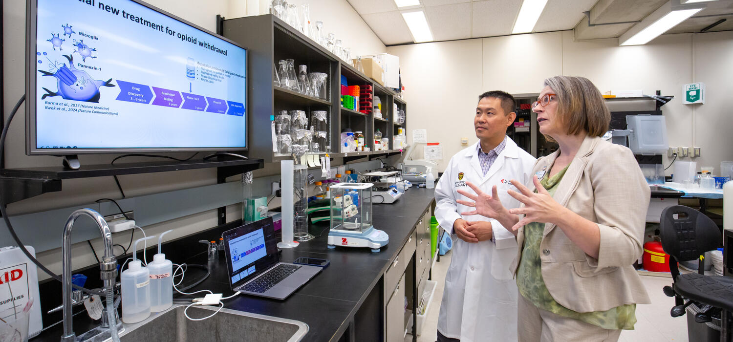 Two people working in a lab