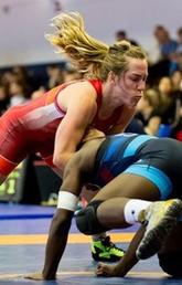 Danielle Lappage wrestling