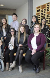 A research group from the Cumming School of Medicine known as the WolbPack encourages undergraduate students to pursue research opportunities. Current and alumni members include, back row, from left: Farwa Naqvi, Lucy Diep, Nicole Mfoafo-M’Carthy, Valentina Villamil, Wentao Li, Bushra Abdullah, Rochelle Deloria, Sadia Ahmed, Aspen Lilywhite. Front, from left: Gregor Wolbring, Manel Djebrouni, Aryn Lisitza and Kalie Mosig. Photos by Pauline Zulueta, Cumming School of Medicine