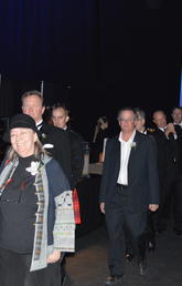 University of Calgary professor Sheelagh Carpendale takes part in a parade of honourees at the ASTech Awards on Friday in Edmonton.