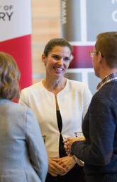 Science and Sport Minister Kirsty Duncan tours a University of Calgary lab after making a recent announcement. Duncan on Tuesday announced a $588-million investment in research under the Natural Sciences and Engineering Research Council of Canada. File photo by Riley Brandt, University of Calgary  