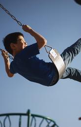 child on swing