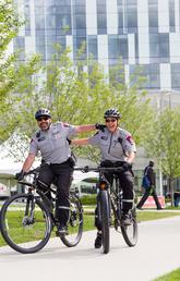 Security guys on bikes