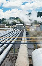Geothermal plant and pipelines