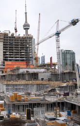 A construction site in Toronto in March 2020.