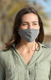 woman wearing a medical mask